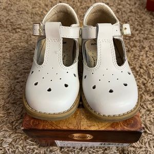 Footmates Harper White Mary Jane Buckle Shoes